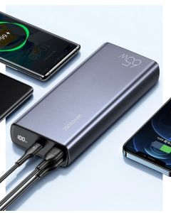 Virtapankki 65WPRO älypuhelimelle ja kannettaville tietokoneille, 30000mAh, Pikalataus, 1 USB-C, 2 USB-A