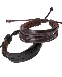 Brunt läderarmband