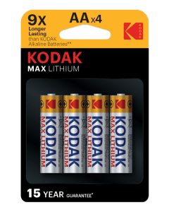 Kodak Max AA litiumparisto (4 kpl)