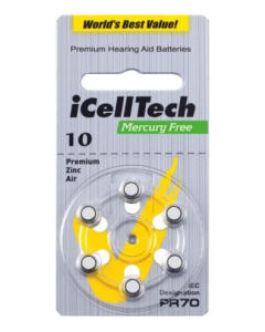 iCellTech 10 PR70 Sinkki-Air nappiparisto, 1,45V, 6p-pakkaus
