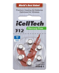 iCellTech 312 PR41 sinkki-ilma-nappiparisto, 1,45 V, 6 kpl