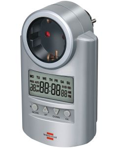 Brennenstuhl digitaalinen ajastin, maadoitettu, 12/24h, lemmikki, 240V/16A/3680W, hopea