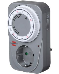 Brennenstuhl ajastin maadoitettuihin pistorasioihin, 2h, 230V/16A/3500W, harmaa/valkoinen