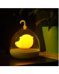 Cute Bird Totoro Style LED Lantern ladattava tärinäanturi - keltainen