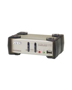 Aten 2-porttinen PS/2, USB VGA KVM -kytkin, 3,5 mm stereo 2048 x 1536 maksimiresoluutio