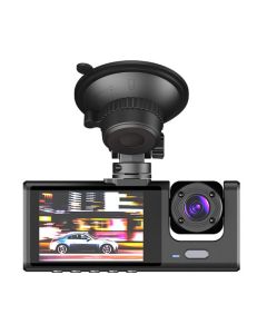 Autokamera kolmella kameralla, Full HD 1080p, BlackBox, peruutuskamera, MicroSD, 170° laajakulma