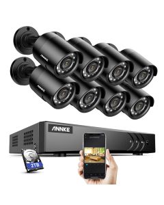 Ammattimainen valvontajärjestelmä 1080p, 8 kameraa, DVR, 2TB, EXIR Dark Vision, IP66, liiketunnistus