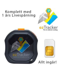 ezTracker Portabel GPS Tracker, 1 års gratisspårning i EU, vattentät