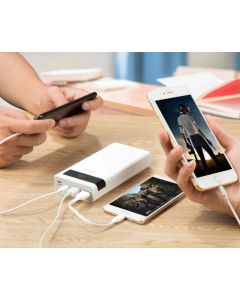 Virtapankki 30000 mAh, salama, USB-C, 2 x USB-A, Micro-Usb, pikalataus 3A