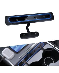 Tesla Model Y / 3 Minimalist USB-telakointiasema, 27 W pikalataus Ultra PD, 2 USB-C, 2 USB